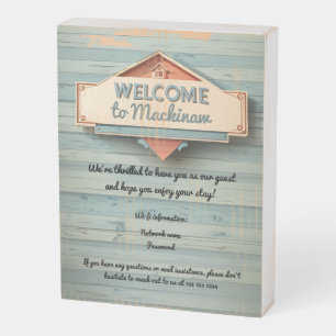 Home rental vintage beach welcome sign