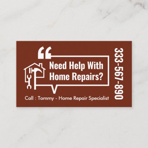 Home Repair Bubble Speech Builder Business Card