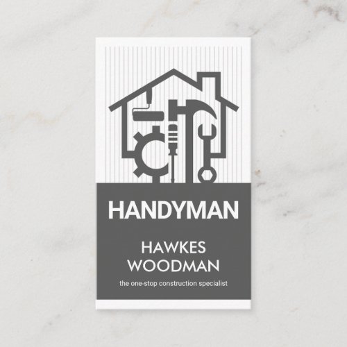 Home Repair Building Lines Silhouette Business Card