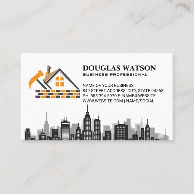 Home Repair | Commercial Construction | Repairs Business Card (Front)