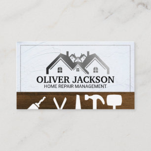 Home Repair   Construction   Metallic Roof Logo Business Card