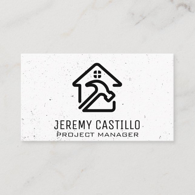 Home Repair Construction Services | Carpentry Business Card (Front)