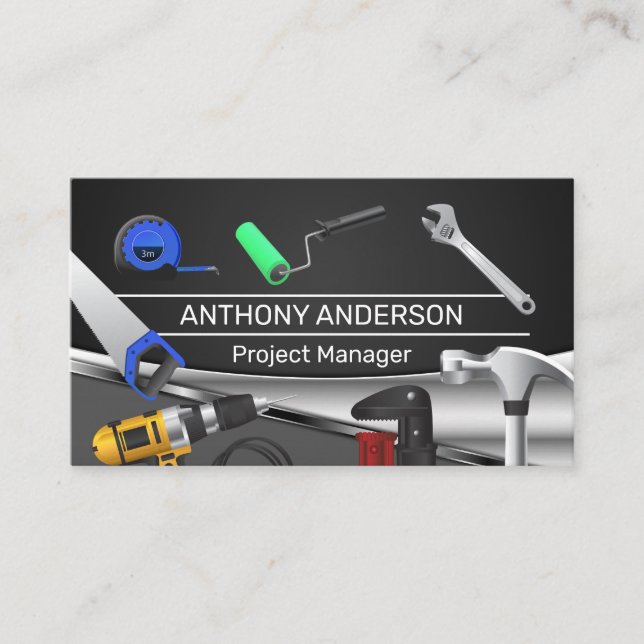 Home Repair Construction Tools Business Card (Front)