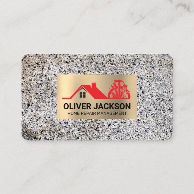 Home Repair | General Contractor | Marble Business Card (Front)