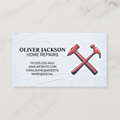 Home Repair  Hammers  Handyman Business Card