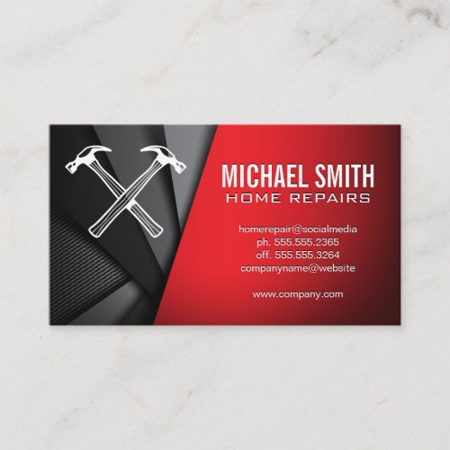Home Repair  Hammers Icon  Abstract Panels Business Card