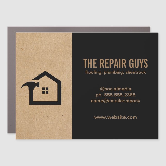 Home Repair | Handyman | Construction Business Car Car Magnet (Front)