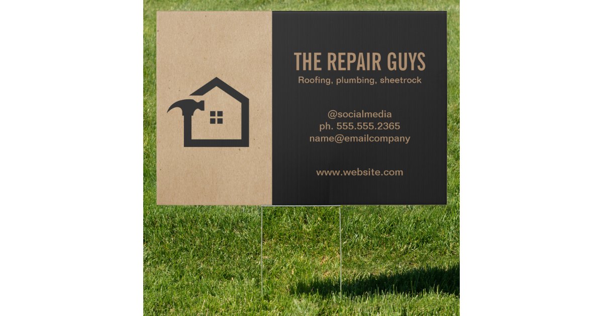 Home Repair | Handyman | Construction Business Car Sign | Zazzle