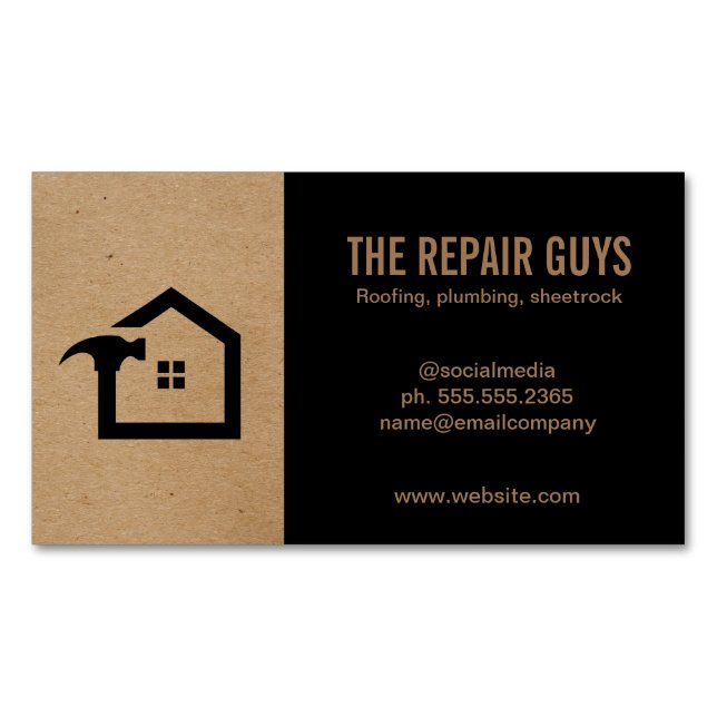 Home Repair | Handyman | Construction Business Card Magnet (Front)