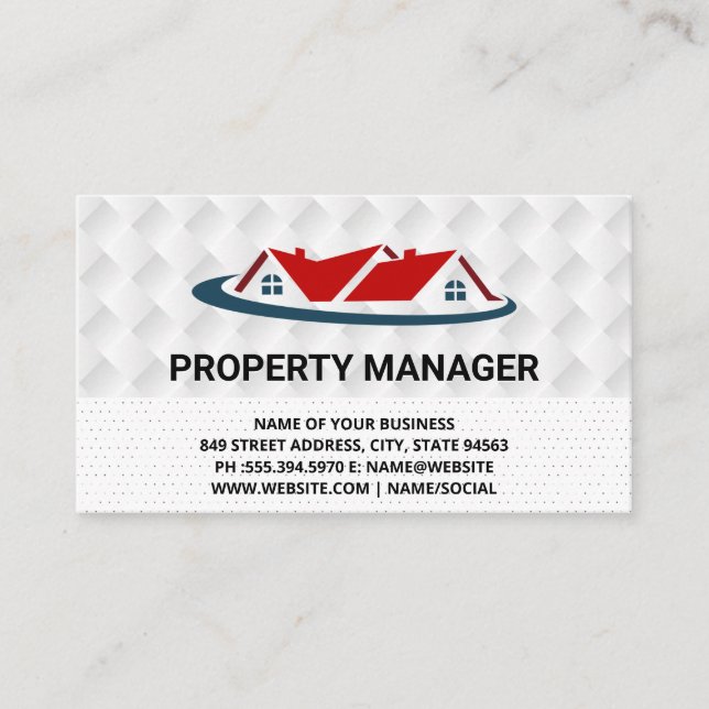 Home Repair Houses Icon Business Card (Front)