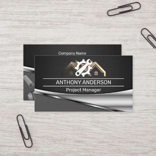 Home Repair Logo Construction Power Tools Business Card