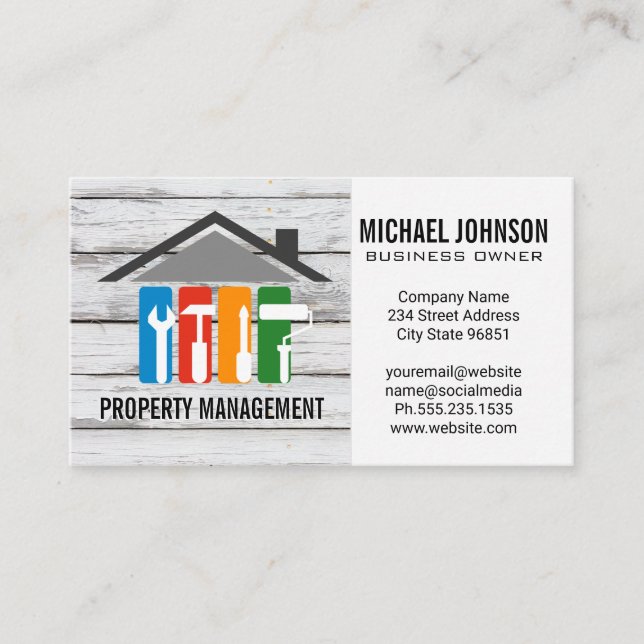 Home Repair Logo | General Contractor Business Card (Front)