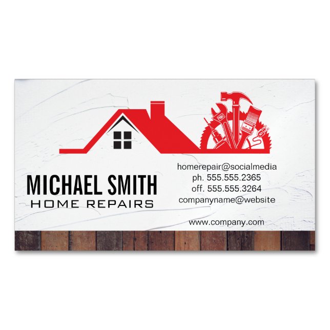 Home Repair | Property Management Business Card Magnet (Front)