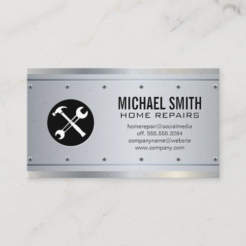 Home Repair  Property Manager  Metallic Rivets Business Card