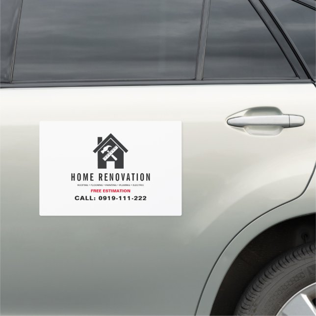 Home Repair Renovation Services Promotional  Car Magnet (In Situ)