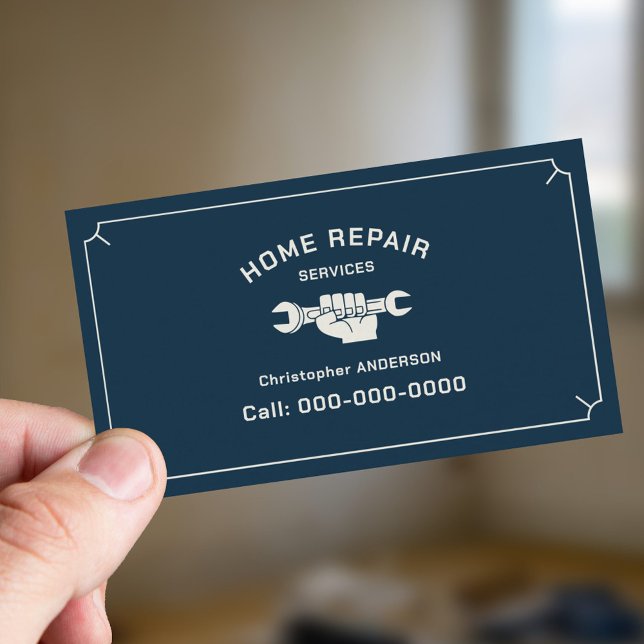 Home Repair Services Blue Business Card (Home Repair Services Blue Business Card)