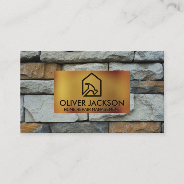 Home Repair | Stone Wall | Property Management Business Card (Front)