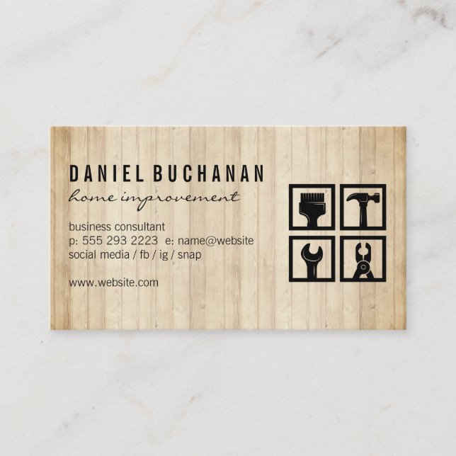 Home Repair Tools | Carpentry Business Card (Front)