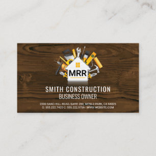 Home Repair Tools Monogram Business Card