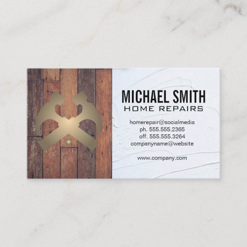 Home Repair  Wood and Spackle Business Card