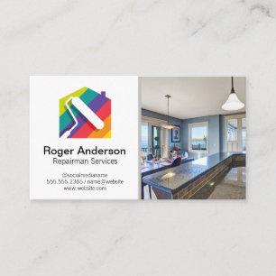 Home Repairman Logo Kitchen Renovations Business Card