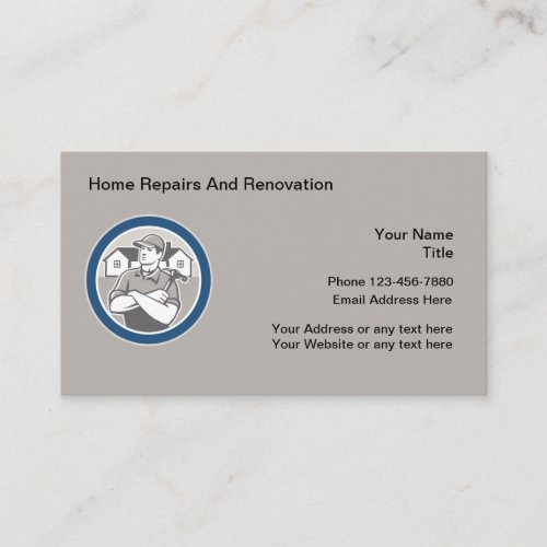 Home Repairs And Renovation Business Card