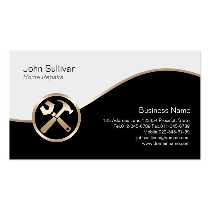 Home Repairs Business Card Handyman Tools Icon