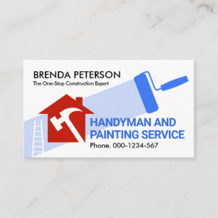 Home Repairs Painting Handyman Worker Business Card