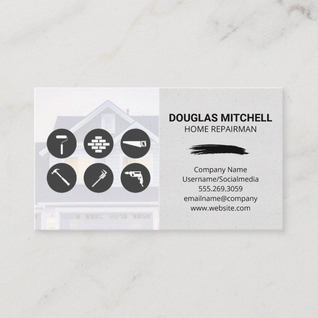 Home Repairs | Residential Home Business Card (Front)