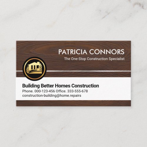 Home Repairs Timber Wood Grain Silver Line Business Card