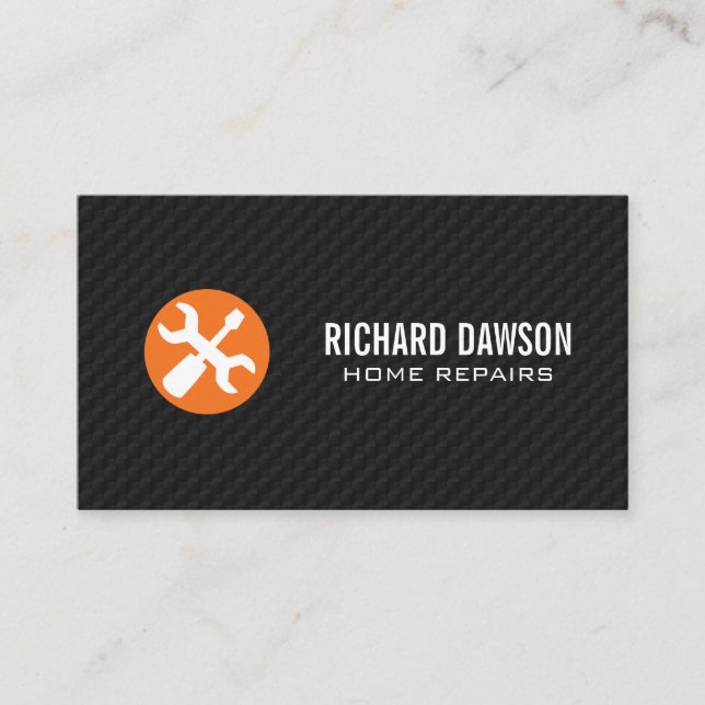 Home Repairs | Wrench Screw Driver Business Card (Front)