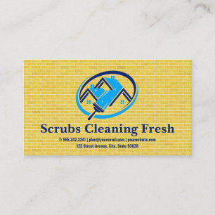Home Residential Cleaning Brick Wall Business Card