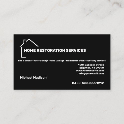 Home Restoration Services Business Card