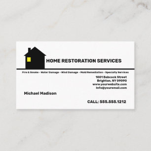 Home Restoration Services Business Card