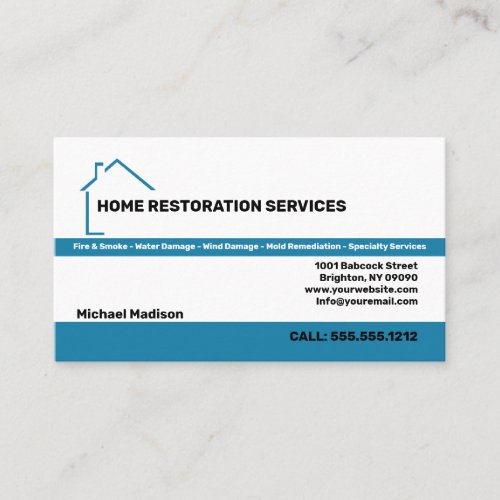 Home Restoration Services Business Card