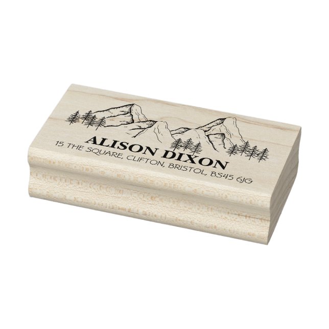 home return address mountain business envelope rubber stamp (Stamp)