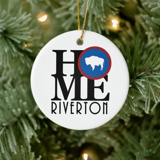 HOME Riverton Wyoming Ceramic Ornament (Tree)