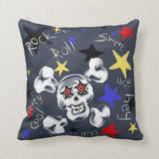 Home - Rock'n'Roll Skull Throw Pillow