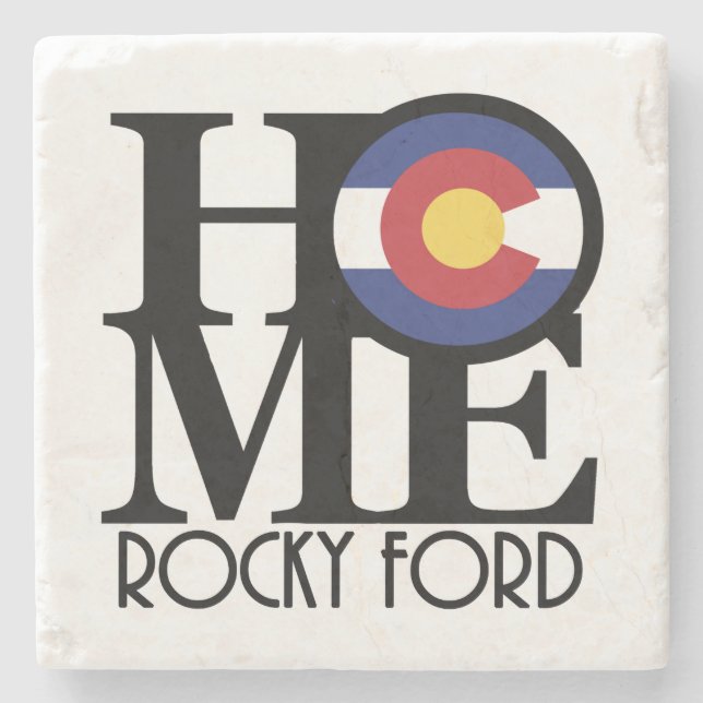 HOME Rocky Ford Colorado Stone Coaster (Front)