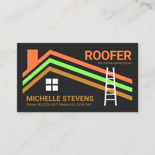 Home Roof Stripes Roofing Service Business Card