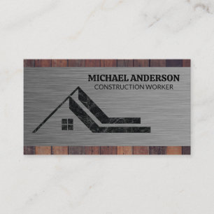 Home Roof Top Marble Logo Metal Wood Business Card