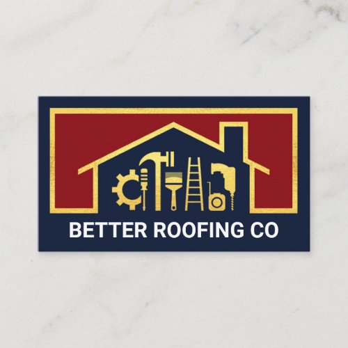 Home Rooftop Repair Tools Frame Business Card