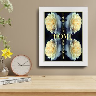 Home Rose Abstract Inspirational Words Framed Art