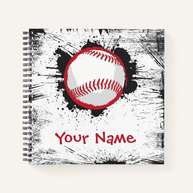 Home Run Baseball Splatter Design Notebook (Front)