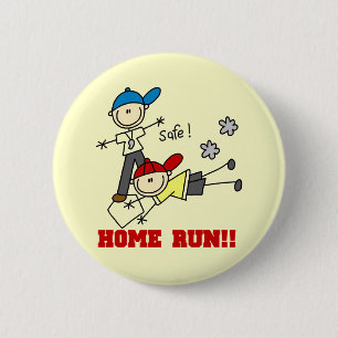 Home Run Boys Baseball Tshirts and Gifts Button