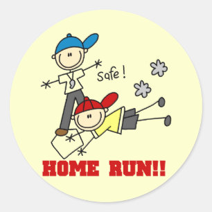 Home Run Boys Baseball Tshirts and Gifts Classic Round Sticker