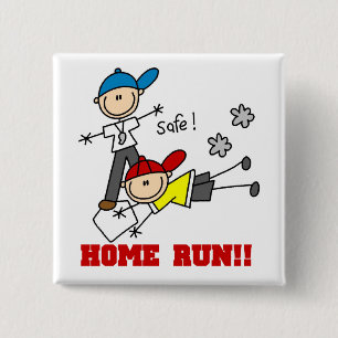 Home Run Boys Baseball Tshirts and Gifts Pinback Button