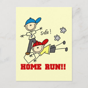 Home Run Boys Baseball Tshirts and Gifts Postcard