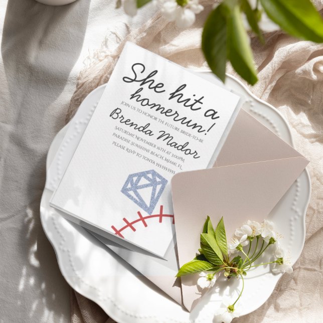 Home Run Bridal Shower Baseball Theme Invitation (Creator Uploaded)