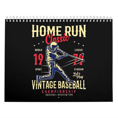 Home Run Classic Vintage Baseball Championship Calendar